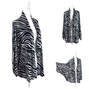 Black and White Animal Print Kimono
